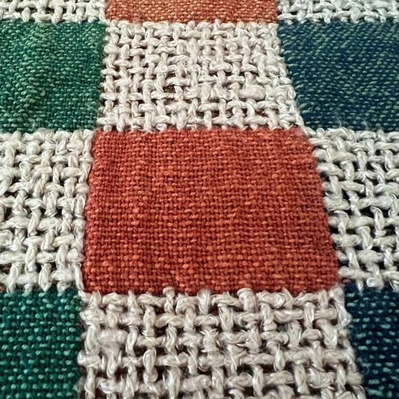 Woven Throw Blanket Checkered Multicolor Fringe 58" x 46.5" - Picture 9 of 16